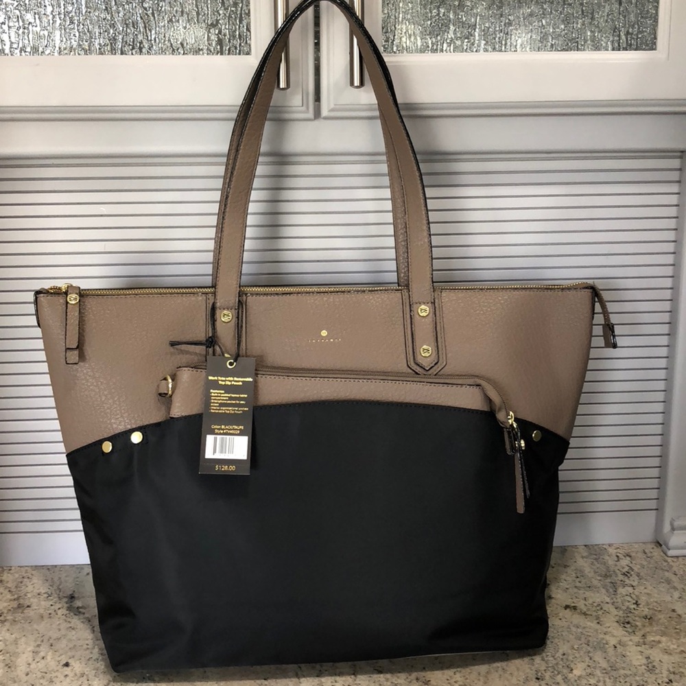 Commuter Black and Taupe/Nude Tote 👜